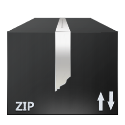 Zip Files - Black Icon 256x256 png